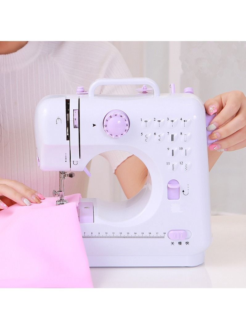 DubaiGallery Portable Sewing Machine Mini Electric Household Crafting Mending Sewing Machines Multi-Purpose 12 Built-in Stitches with Foot Pedal for Home Sewing, Beginners, Kids - Image 3