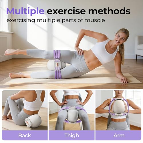 FEIERDUN Thigh Master, Kegel Exerciser, Pelvic Floor Muscle Trainer for Women, Adjustable 5-Level Resistance, Inner/Outer Thigh Leg Hip Glute Arm Toner,Leg-Shaping Ball-Purple - Image 3