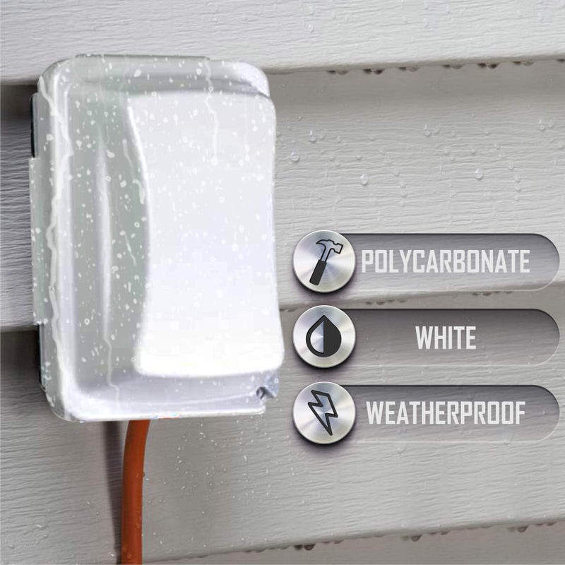 TayMac MM410W Single-Gang Horizontal/Vertical Mount Weatherproof In-Use Cover, 16 in 1, 2.75 in, White - Image 3