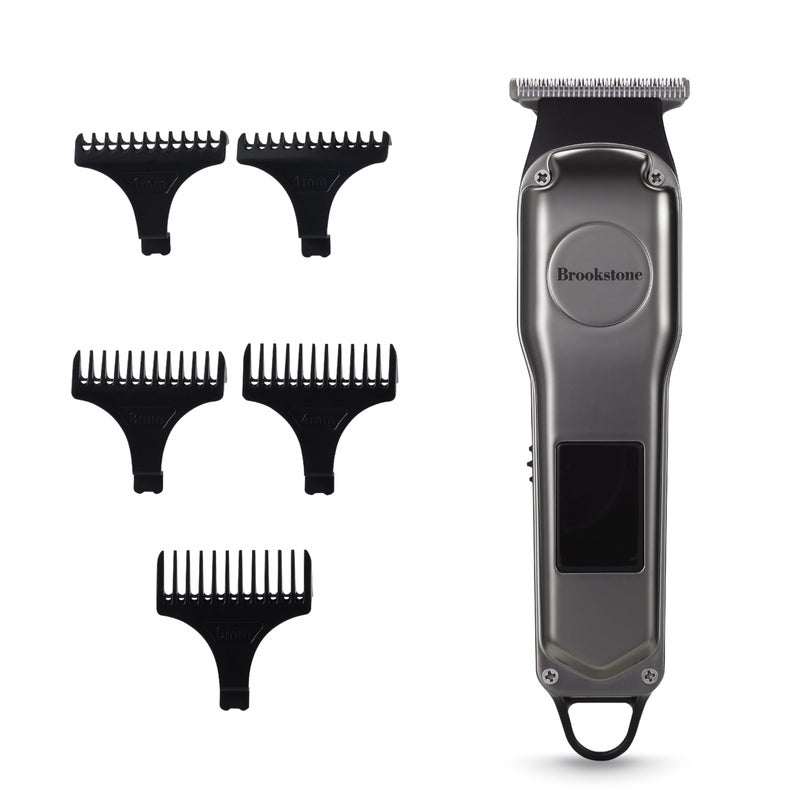 Brookstone Metallic Cordless TBlade Hair Clipper Precision Cutting with Rechargeable Battery Sleek Metallic Finish Black - Image 2