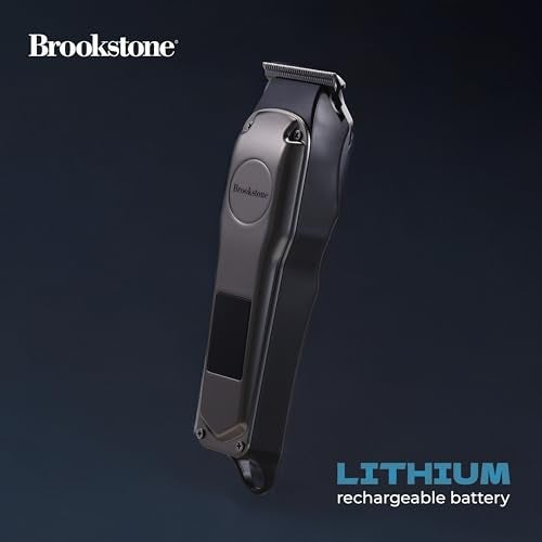Brookstone Metallic Cordless TBlade Hair Clipper Precision Cutting with Rechargeable Battery Sleek Metallic Finish Black - Image 3