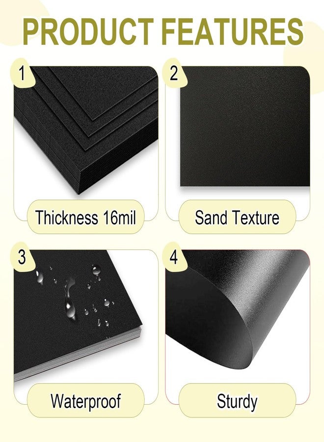 HOUYEE 200 Pack 16 Mil Poly Binding Covers,Sand Texture Binding Presentation Covers,8.5x11 Inches,Letter Size,Black,Square Corners,Un-Punched - Image 4
