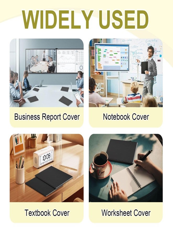 HOUYEE 200 Pack 16 Mil Poly Binding Covers,Sand Texture Binding Presentation Covers,8.5x11 Inches,Letter Size,Black,Square Corners,Un-Punched - Image 5