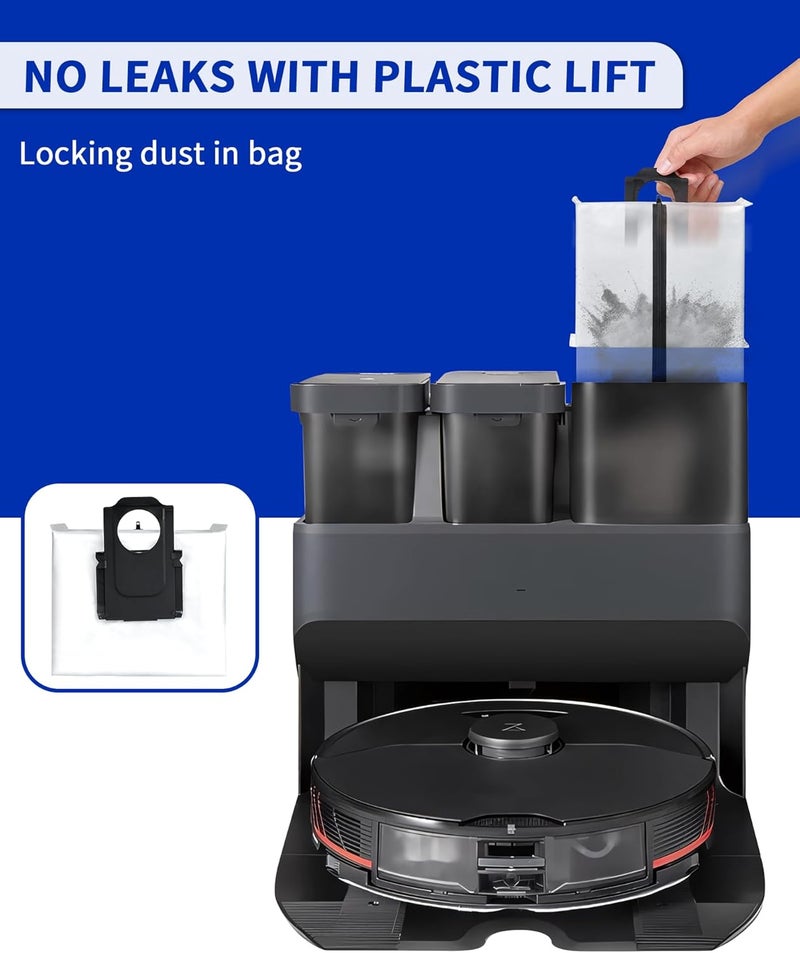CHIKIXSON Reusable Dust Bags for Roborock S8+/S8 Pro Ultra/S7 MaxV Ultra/S7 Pro Ultra/Q8 Max+/Q7 Max+/Q7+/Q7 M5+/Q5 MAx+/Q5 Pro+/Q5+ Vacuum Cleaner Suction Station Bag Replacement Kit (Pack of 3) - Image 5