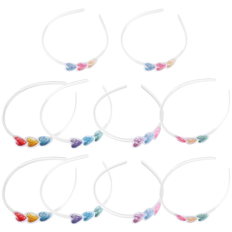 20 Pcs Valentine 's Transparent Heart Headband Glitter Sequins Hairband Headpiece - Image 4