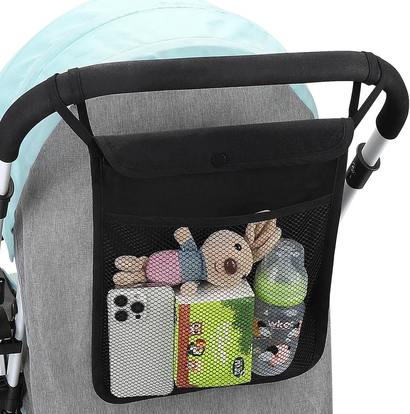 Accmor Universal Stroller Organizer Mesh Bag Fits for Uppababy Nuna Britax Doona Strollers NonSlip Adjustable Stroller Mesh Cargo Net Storage Caddy Accessories - Image 1