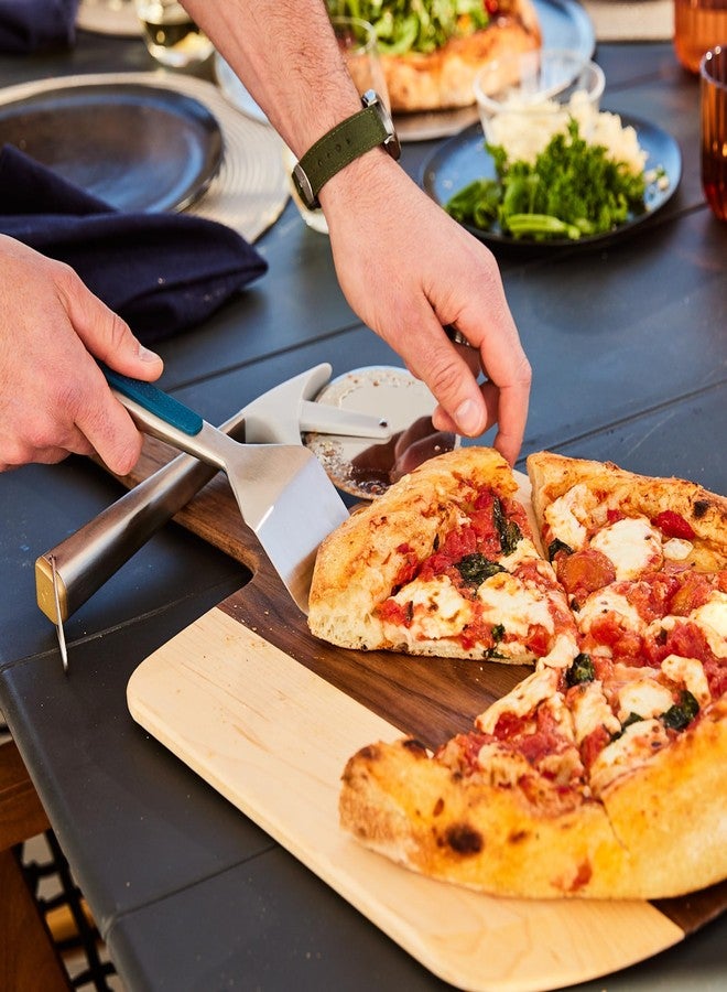 كارانت ملعقة بيتزا عصرية، مصنوعة من الفولاذ المقاوم للصدأ عالي التحمل، مزودة بحافة مدببة ومقبض مريح، وقبضة مانعة للانزلاق، وآمنة للغسل في غسالة الأطباق. - Image 3