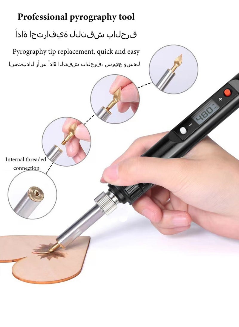 Halamine Soldering Iron Kit ，With Temperature Control Multicolour ，Soldering Iron Tool  With Leather Case，26.50×14.70×4.00centimeter - Image 3
