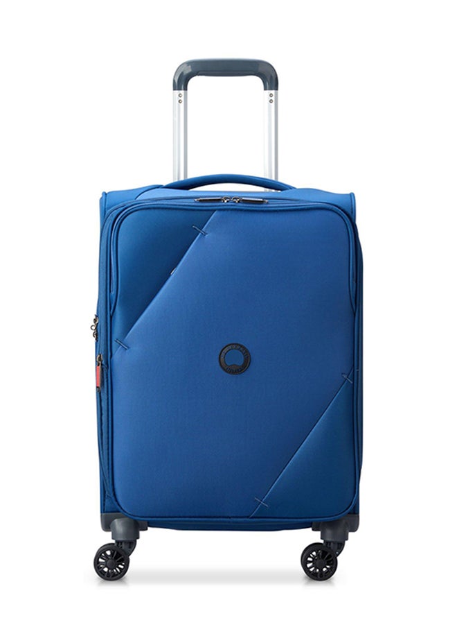 DELSEY Maringa 4 Double Wheels Soft Cabin Trolley 22 Inch Blue  - Image 1