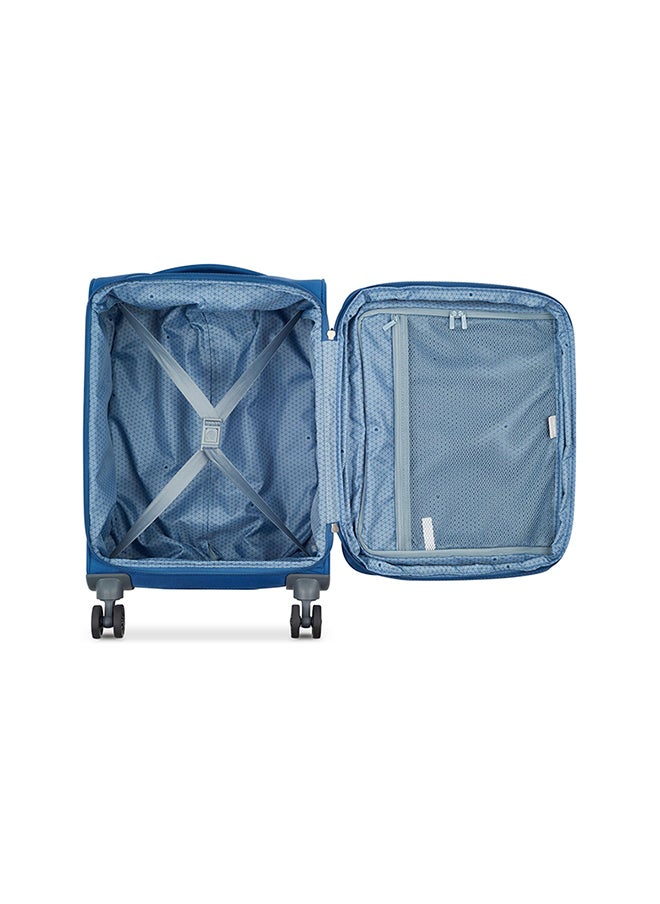 DELSEY Maringa 4 Double Wheels Soft Cabin Trolley 22 Inch Blue  - Image 3