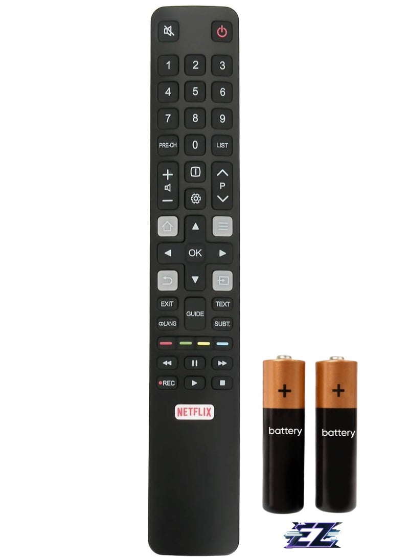 ELTRAZONE Remote Control Replace Compatible with TCL TV 40DS500 43DP640 F40S5916 F43S5916 H32S5916 U43P6006 U49P6016 U55P6016 U55P6046 U60P6026 06-IRPT45-GRC802N RC802N S6 S6000 S6500 with battery - Image 1