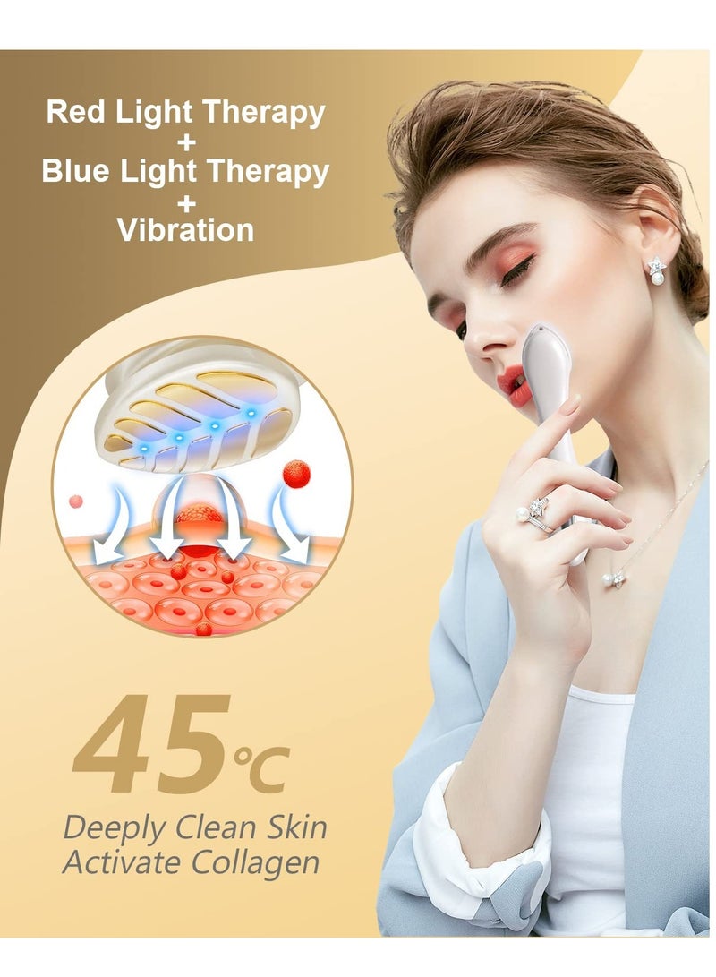 Excefore Face Eye Massager, Electric Lifting Face Neck Tightening, with Heat Facial Massager, Anti Aging Skin, for Forehead Lines, Crow's Feet Lines, Furrow, Eye Lines, Smile Lines, 2 Color Lights (White)  - Image 4