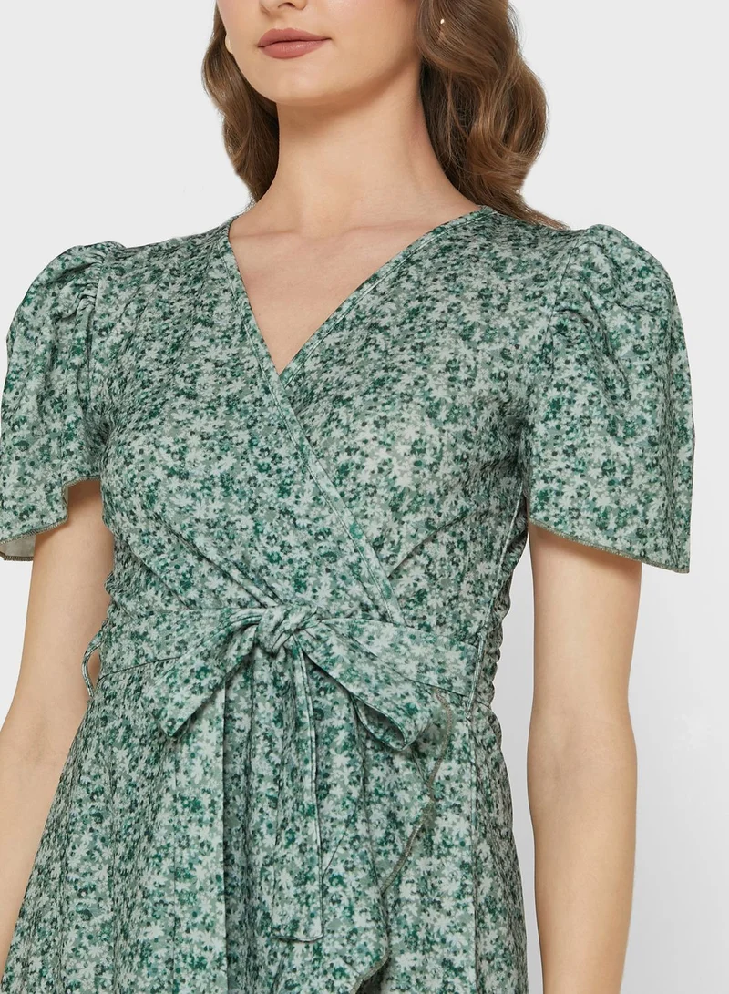 LASULA Self Tie Printed Dress