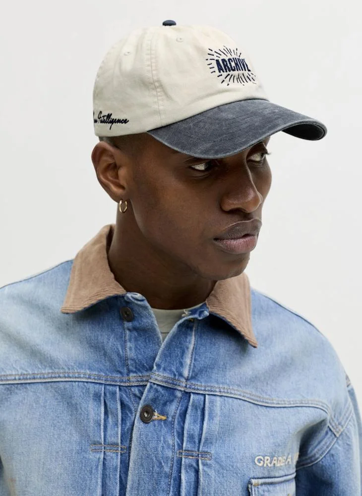 JACK & JONES Navy Blazer Graphic Curve Peak Cap  | Best Price UAE