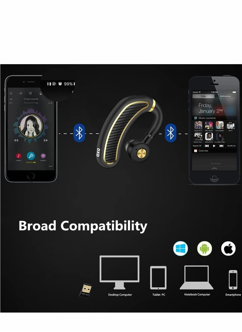 Excefore - Ear Buds Wireless Bluetooth Earbuds, Headphones Single Hook Headphone with Mic Noise Cancelling Waterproof Earphone Hands-Free Cell Phones Earpiece - Image 1