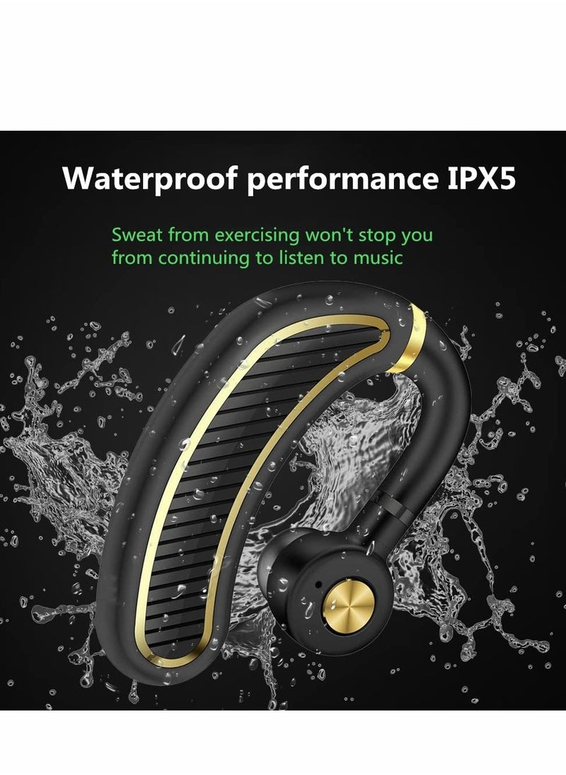 Excefore - Ear Buds Wireless Bluetooth Earbuds, Headphones Single Hook Headphone with Mic Noise Cancelling Waterproof Earphone Hands-Free Cell Phones Earpiece - Image 1