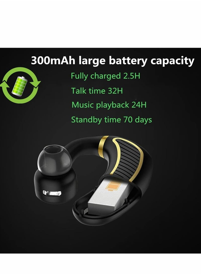Excefore - Ear Buds Wireless Bluetooth Earbuds, Headphones Single Hook Headphone with Mic Noise Cancelling Waterproof Earphone Hands-Free Cell Phones Earpiece - Image 1