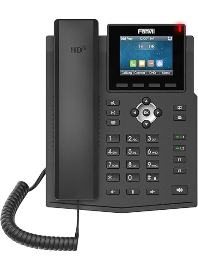 فانفيل Fanvil X3SG Entry Level VoIP Phone, 2.8-Inch Color Display, 4 SIP Lines, Dual-Port Gigabit Ethernet, Power Adapter Not Included - Image 3