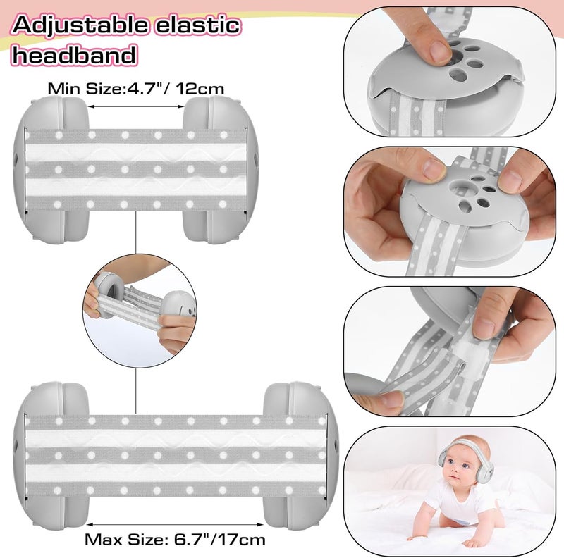 Copkim 4 Pack Baby Ear Protection for Babies and Toddlers up to 36 Months Infant Noise Cancelling Headphones Ear Muffs Against Hearing Damage Improves Sleep Travel Baby Bags - Image 3