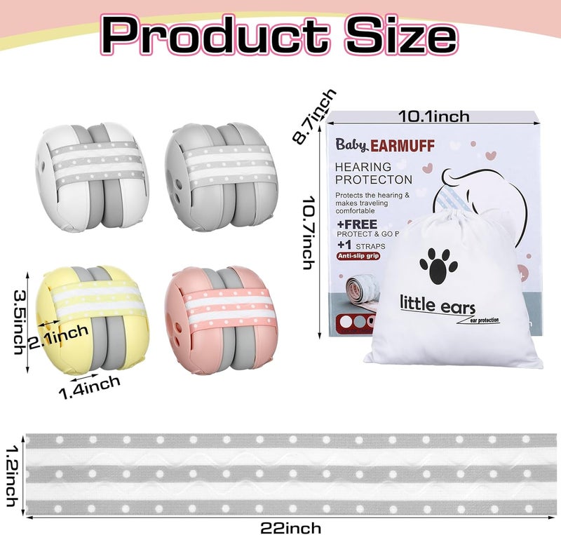 Copkim 4 Pack Baby Ear Protection for Babies and Toddlers up to 36 Months Infant Noise Cancelling Headphones Ear Muffs Against Hearing Damage Improves Sleep Travel Baby Bags - Image 2