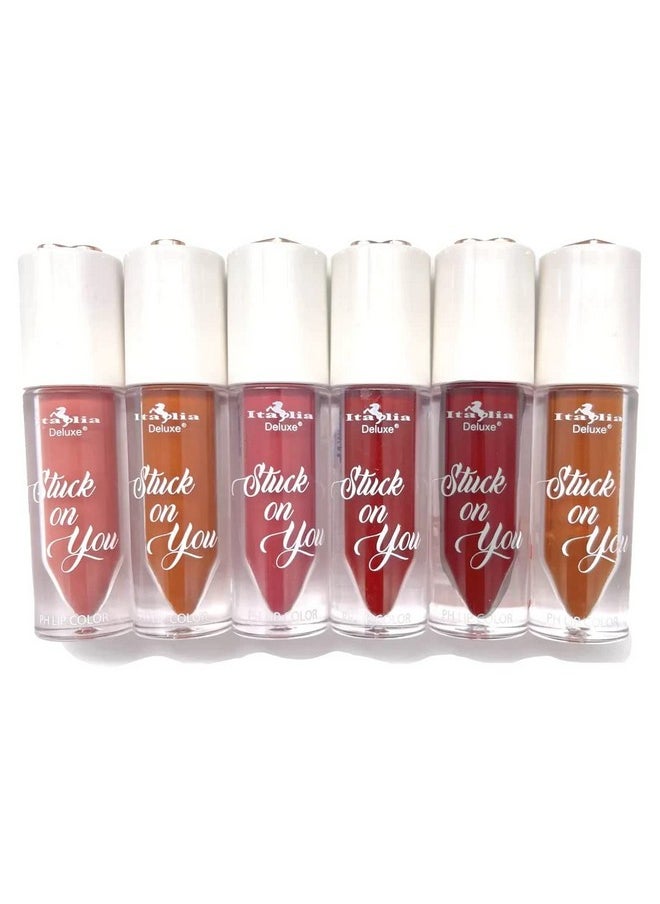 Italia Deluxe Stuck On You Ph Lip Color 6 Piece Set Lasts All Day 0.1058 Ounce  - Image 1