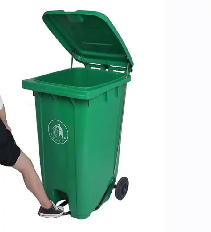 sahaba Plastic Garbage Bin with wheel, Heavy Duty Kitchen DustBin Outdoor Recycle Trash Can Large Industrial Waste bin Trash bin (Green, 240 L) - Image 2