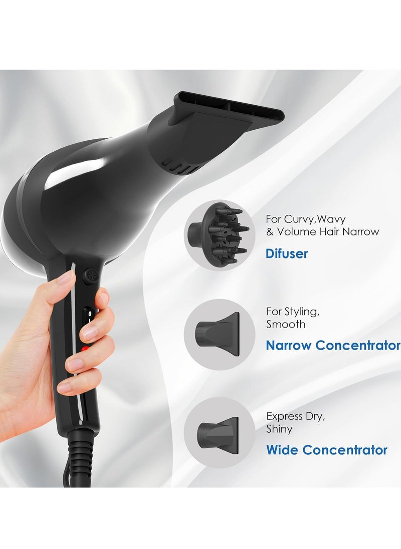 JUFU JUFU - Hair Dryer Professional Ionic Salon Hair Dryer 2300W Powerful Fast-Drying Ionic Hair Dryers with Diffuser, for Women Men - Image 1