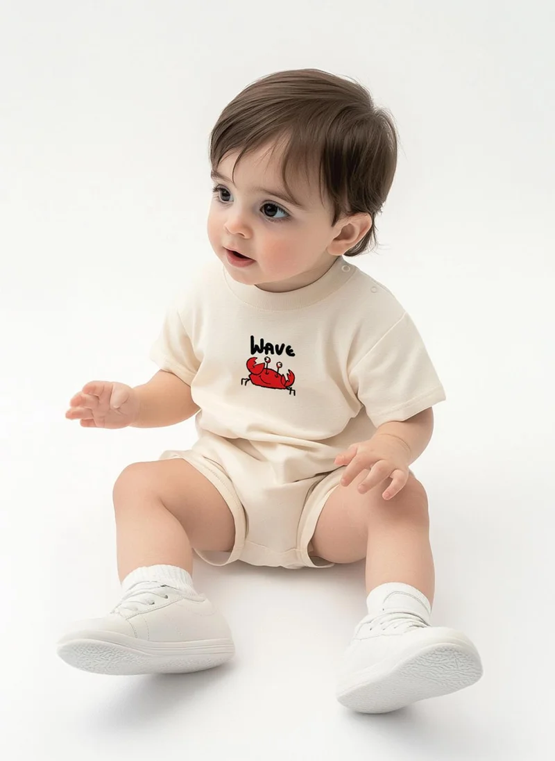 نوتيناتي تيشيرت قطن أولاد بطبعة شاطئ واسع