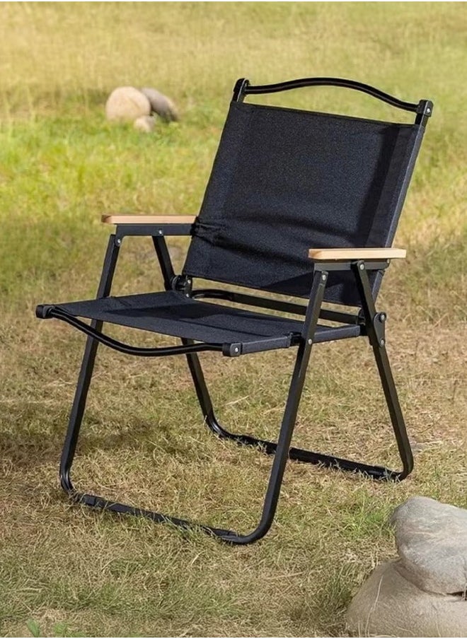 Cady One Black Portable Folding Camping Chair, Lightweight for Camping, Hiking, and Gardening, Versatile  - Image 1