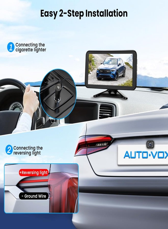 AUTO-VOX Wireless Backup Camera for Car Easy Install: No Delay 5" HD 1080P Rear View Camera with Clear Night Vision 2 Channels, IP69K Waterproof Back Up Camera System for Truck, Pickup, SUV, Van - W12 - Image 3