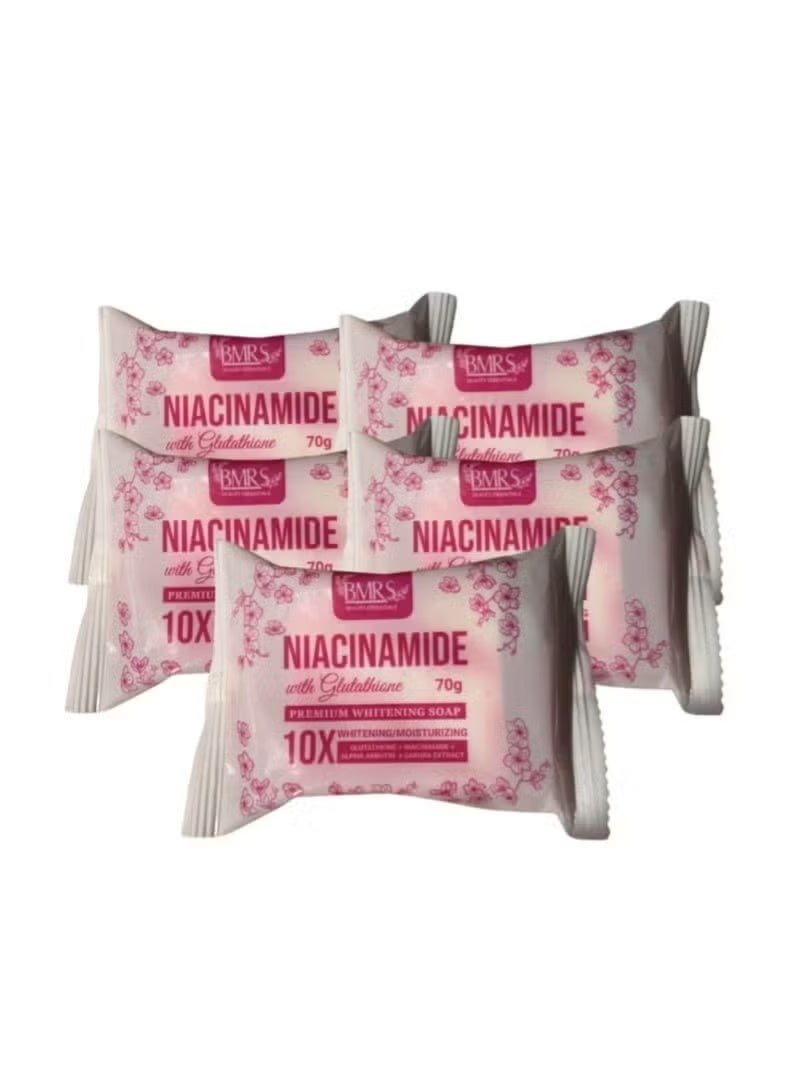 BMRS NIACINAMIDE GLUTA SOAP 10X WHITENING & MOISTURIZING 5pcs