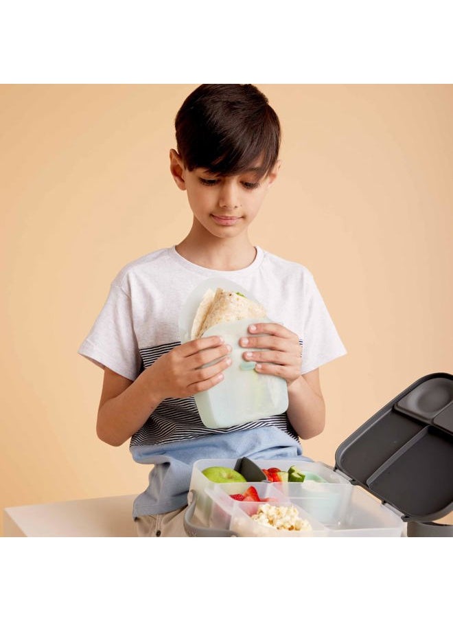 b.box NEW Silicone Sandwich Pocket | Reusable Silicone Pouch, Bento Box Divider | Fits in Lunch Box | Microwave, Freezer & Dishwasher Safe | Food Meal Prep Storage Container (Ages 3+, Forest)  - Image 3