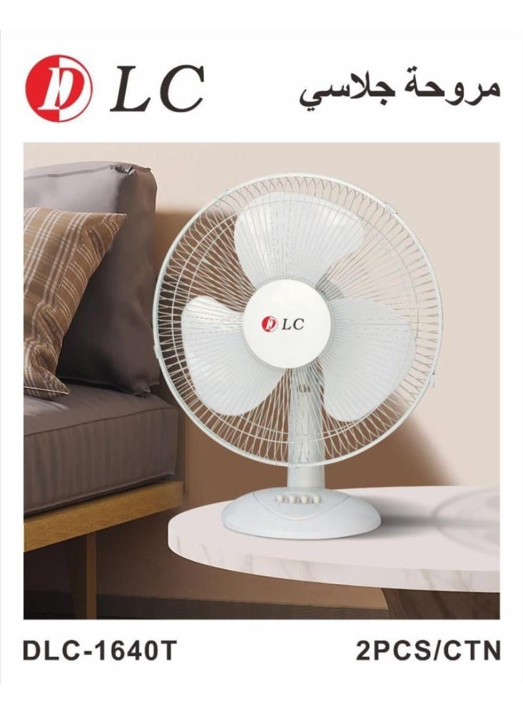 LC DLC Table Fan Model DLC-1640T – Classic Design, 3-Speed Cooling – Quiet and Efficient Desk Fan for Home and Office - Image 4