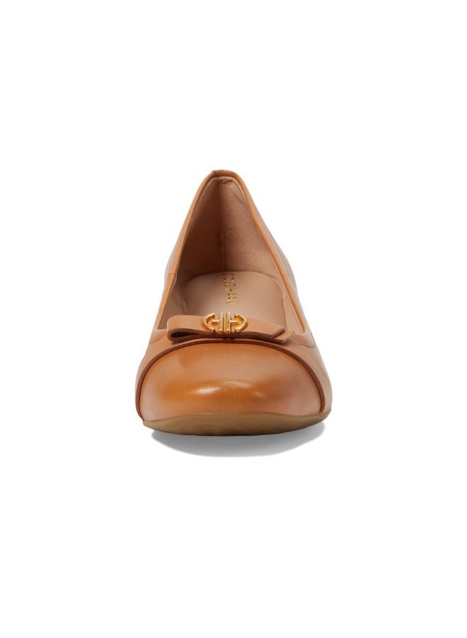 COLE HAAN Women's Malta Wedge Pumps, Pecan Leather/Natural, 9 - Image 3