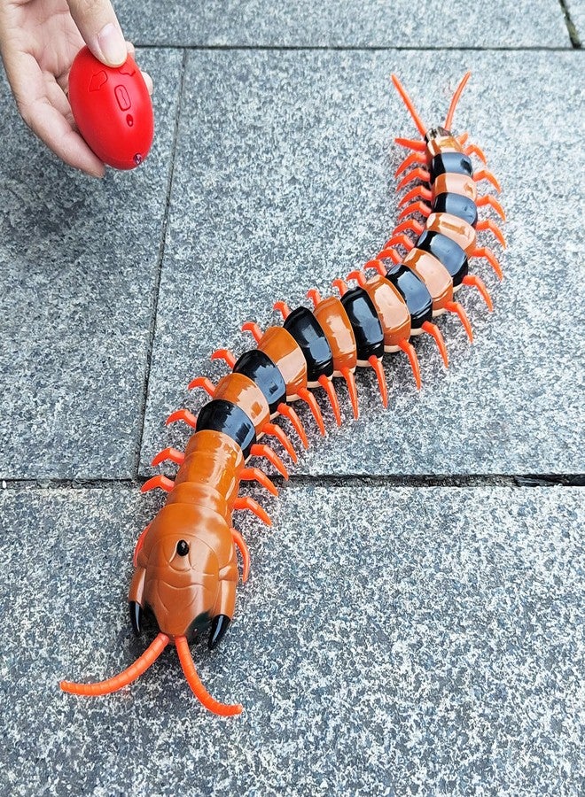 Tipmant Realistic RC Centipede Scolopendra Toy Infrared Remote Control Animal Vehicle Car Scary Prank Kids Birthday Gifts (Orang Stripe) - Image 3