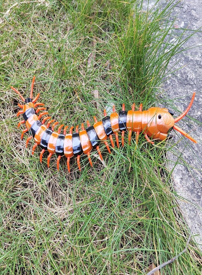 Tipmant Realistic RC Centipede Scolopendra Toy Infrared Remote Control Animal Vehicle Car Scary Prank Kids Birthday Gifts (Orang Stripe) - Image 4