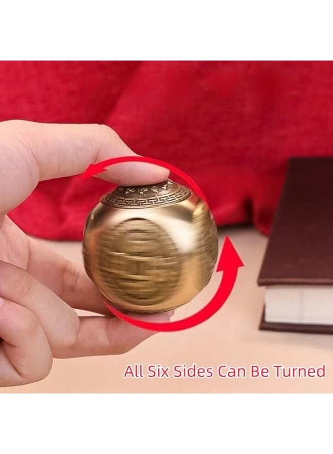 My soq store :Metal Feng Shui Wealth Ball Ornament - Lucky Office Desk Decor Charm 37mm - Image 3