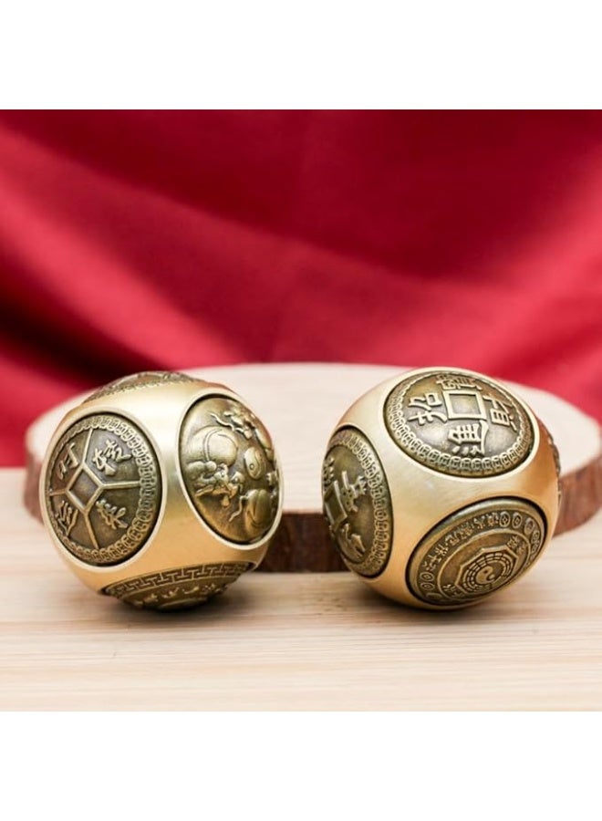 My soq store :Metal Feng Shui Wealth Ball Ornament - Lucky Office Desk Decor Charm 37mm - Image 2
