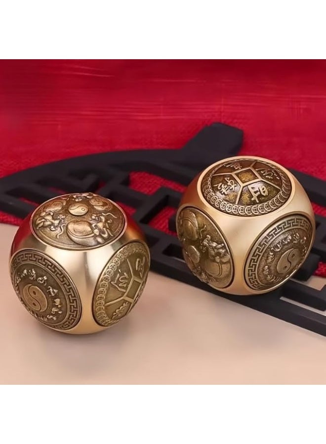 My soq store :Metal Feng Shui Wealth Ball Ornament - Lucky Office Desk Decor Charm 37mm - Image 5