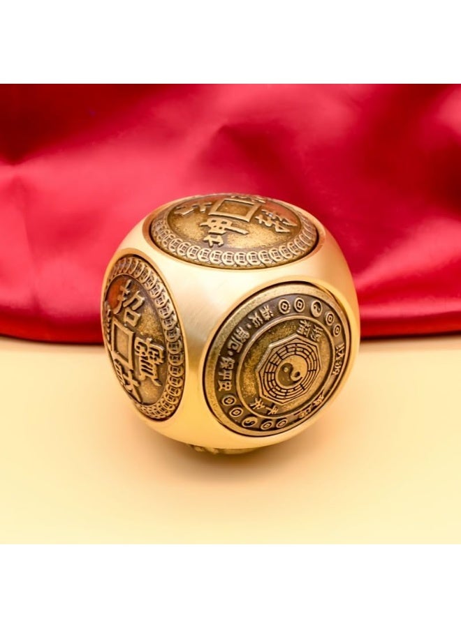My soq store :Metal Feng Shui Wealth Ball Ornament - Lucky Office Desk Decor Charm 37mm - Image 4