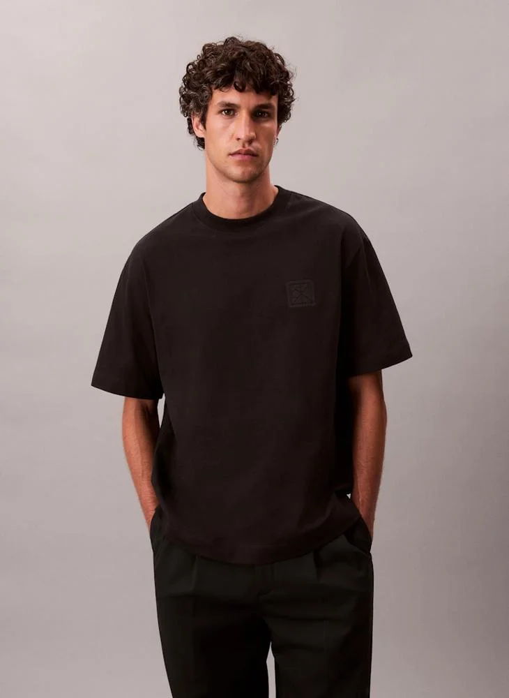 CALVIN KLEIN Short Sleeve Crew Neck Patch T-Shirt