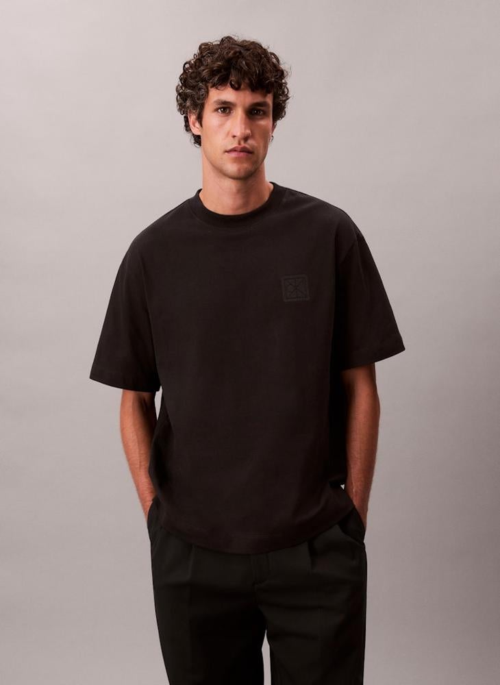 CALVIN KLEIN Short Sleeve Crew Neck Patch T-Shirt - Image 1