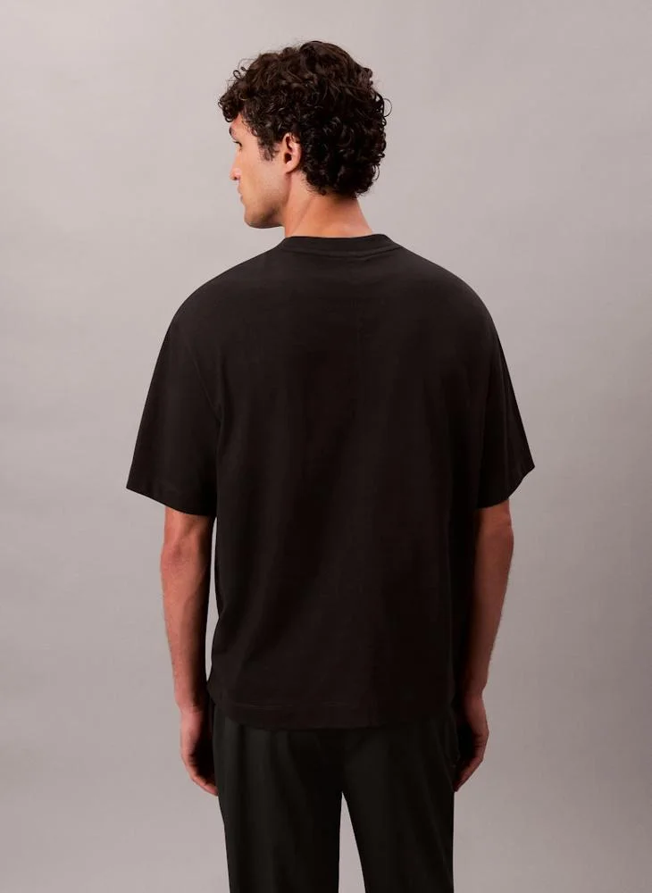 CALVIN KLEIN Short Sleeve Crew Neck Patch T-Shirt
