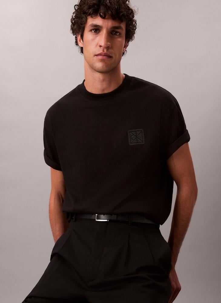 CALVIN KLEIN Short Sleeve Crew Neck Patch T-Shirt - Image 3