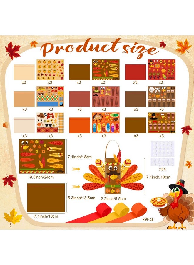 Pajean Pajean 27 Set Thanksgiving Turkey Windsock Decoration Paper Turkey Craft DIY Turkey windsock Flags Hanging Ornament and Streamers Fall Wind Socks Outdoor for Home Yard Garden Patio Lawn Party Decor - Image 2