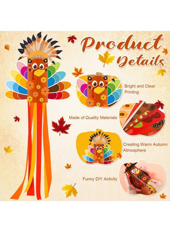 Pajean Pajean 27 Set Thanksgiving Turkey Windsock Decoration Paper Turkey Craft DIY Turkey windsock Flags Hanging Ornament and Streamers Fall Wind Socks Outdoor for Home Yard Garden Patio Lawn Party Decor - Image 3