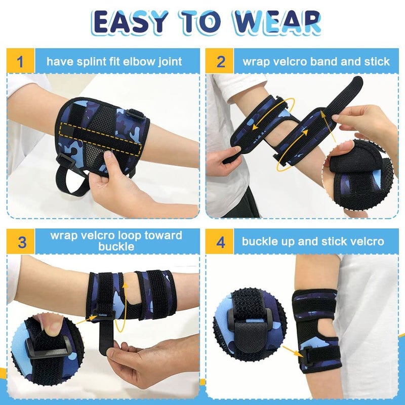Zelen Thumb Sucking Guard Deterrent Finger Sucking Prevention Thumb Sucker Stopper for Kids Toddlers Nail Biting Treatment Anti Nose Picking Stop Thumb Sucking Glove Pediatric Elbow Immobilizer 2PCS - Image 5