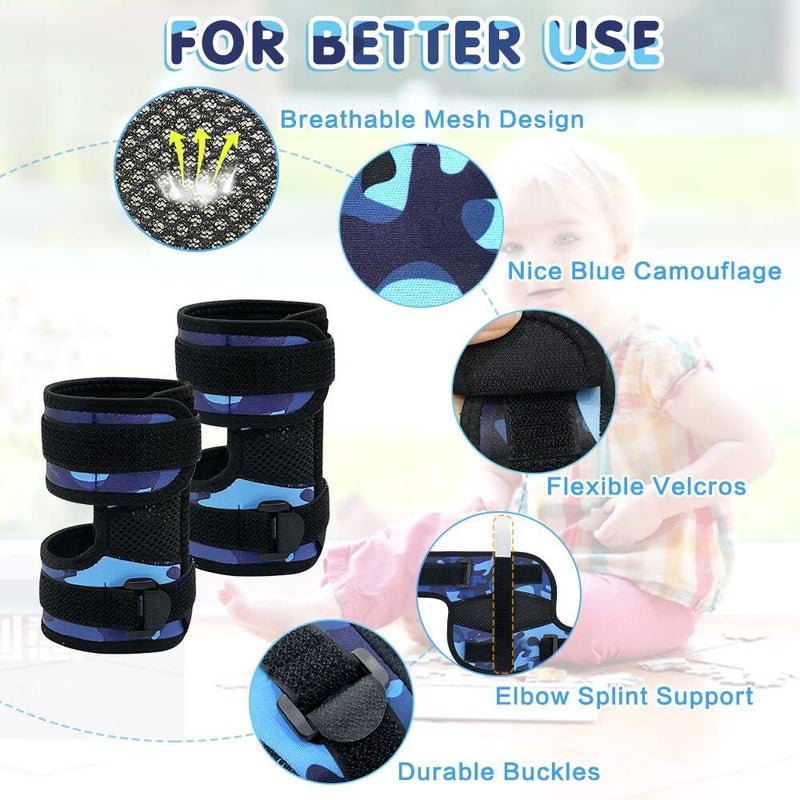 Zelen Thumb Sucking Guard Deterrent Finger Sucking Prevention Thumb Sucker Stopper for Kids Toddlers Nail Biting Treatment Anti Nose Picking Stop Thumb Sucking Glove Pediatric Elbow Immobilizer 2PCS - Image 2