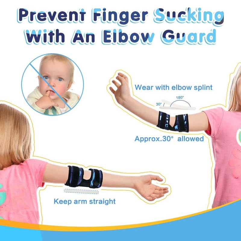 Zelen Thumb Sucking Guard Deterrent Finger Sucking Prevention Thumb Sucker Stopper for Kids Toddlers Nail Biting Treatment Anti Nose Picking Stop Thumb Sucking Glove Pediatric Elbow Immobilizer 2PCS - Image 4