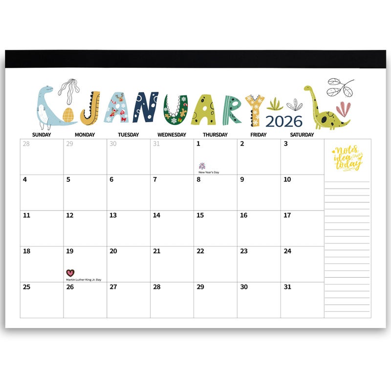 windrio 2026 Desk Calendar Wall Calendars, Large 17" x 12", November 2025 - December 2026 Monthly Planner Desktop, 12 Months Planning Organizing for Home, School, Office, Holiday, Background Doodle Letter - Image 1